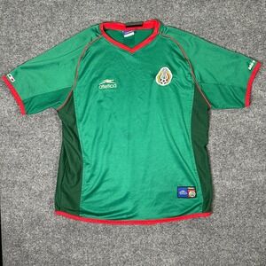 VTG Atletica Mexico National Team Soccer Jersey Green Mens Large V-Neck Kit Y2K